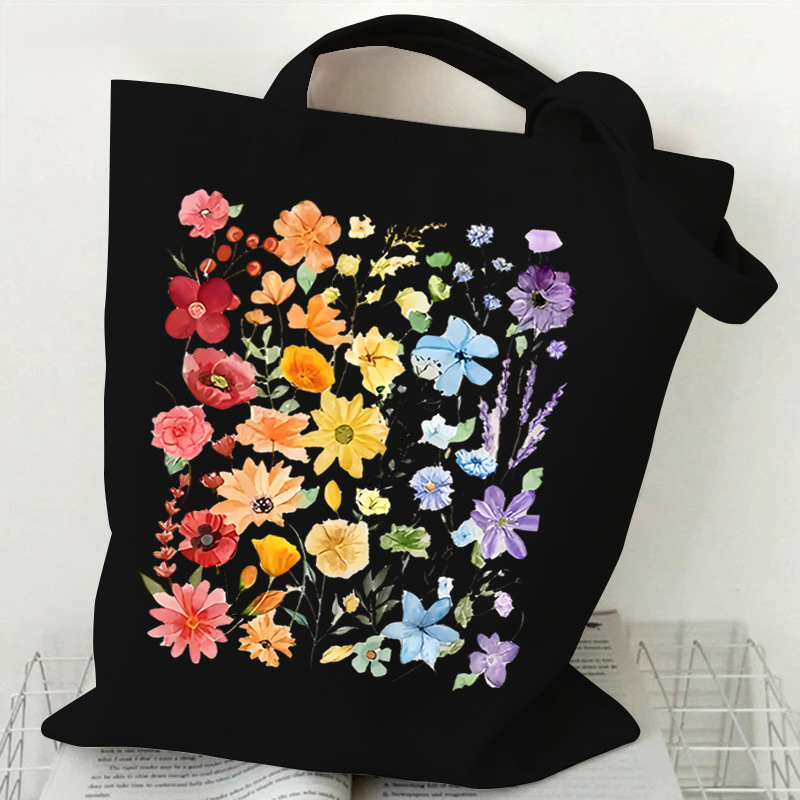 Daisy Rose Lavender tas impresa bolsa de lona bolsa de hombro bolsa de mano bolsa de compras comercio exterior transfronterizo