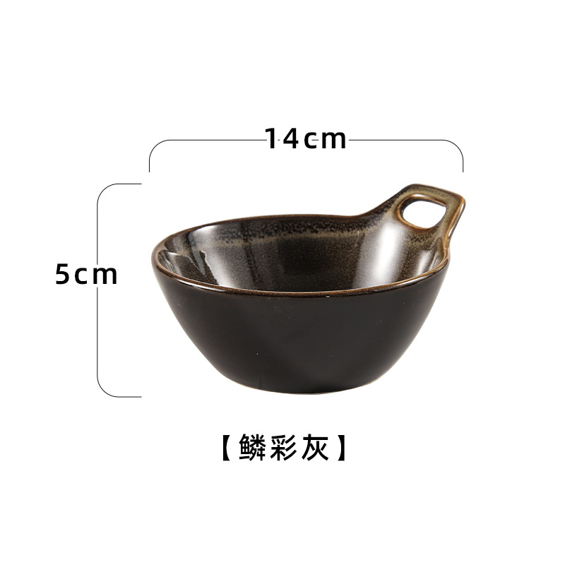 Horno transfronterizo tazón de una sola manija tazón de avena tazón de ensalada de frutas cuenco de postre linda chica tazón para hornear