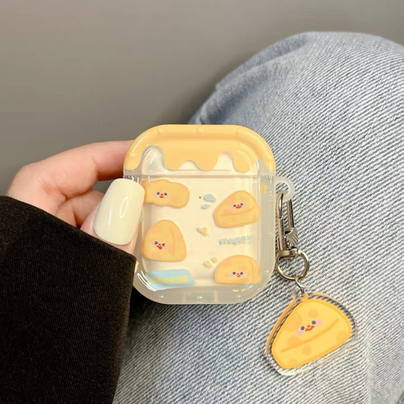 Funda protectora para auriculares AirPods Pro 3, diseño de queso amarillo, marco de fotos, compatible con Pro 2/3, con ranura para tarjetas.