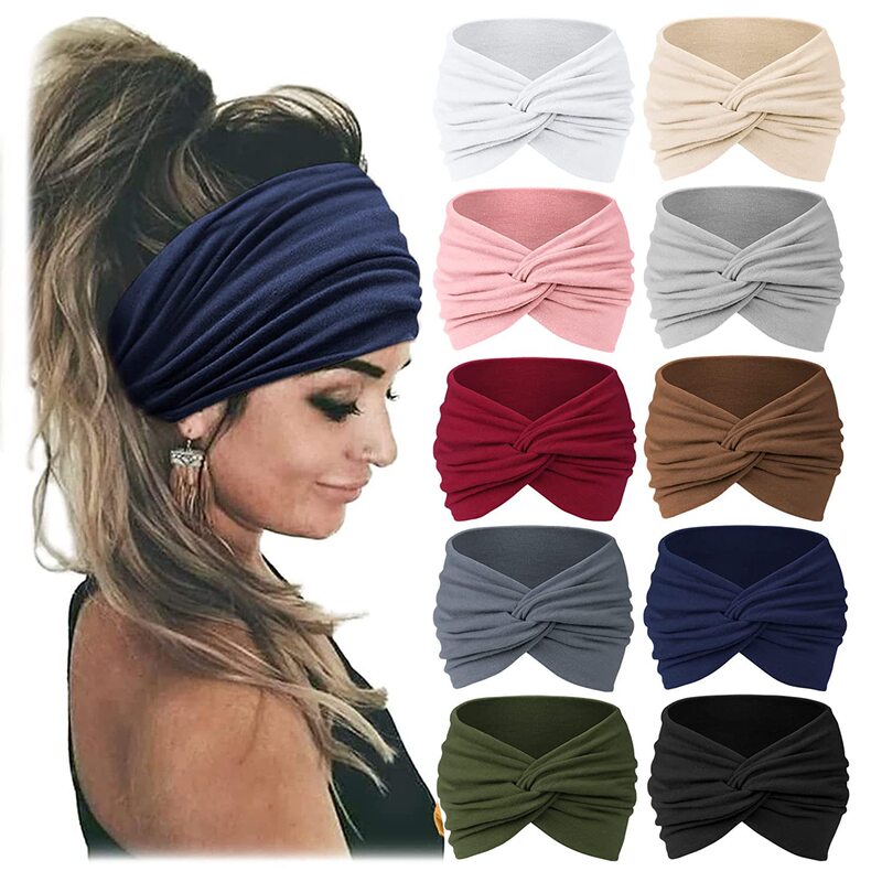 Bohemian European and American Sports Hair Band Women's Wide Yoga Elastic Hair Band Running Hair Band Sports Hair Accessories Headwear Bohemian European and American Sports Hair Band Women's Wide Yoga Elastic Hair Band Running Hair Band Sports Hair Accessories Headwear