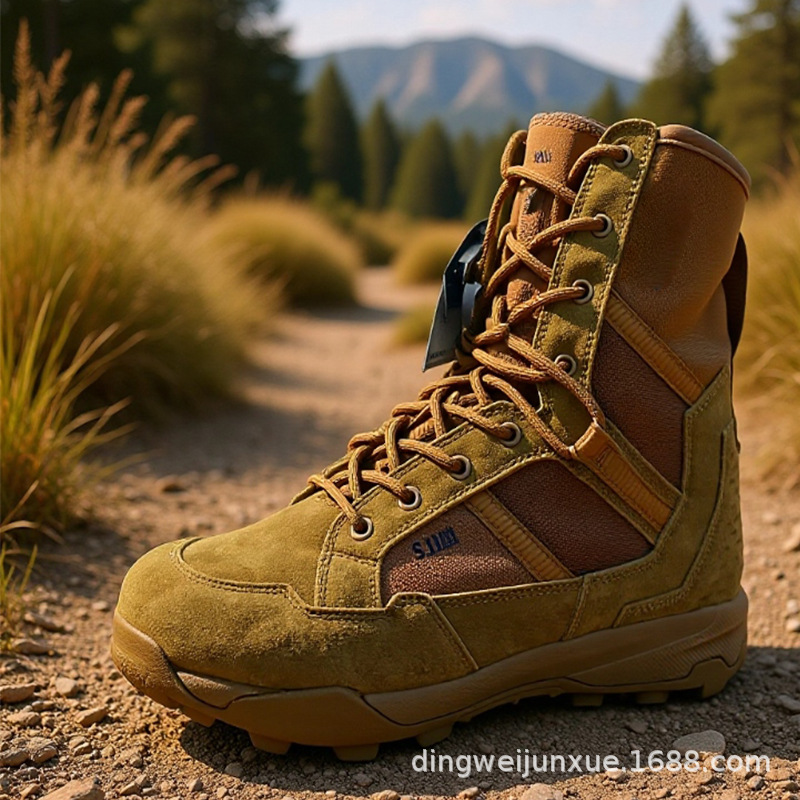 四季高筒战术登山鞋工厂 广州沙漠靴耐磨防滑厂家生产透气作战靴