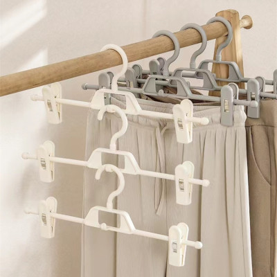 防滑塑料裤架家用无痕裙夹内衣架裤子收纳叠挂架伸缩调节裤子衣架|ms