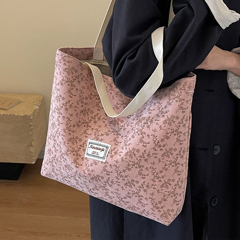 High School Student Class Tote Bag Female 2024 New Commuter Shoulder Mommy Bag Female Ins Student Tutoring Bag Female