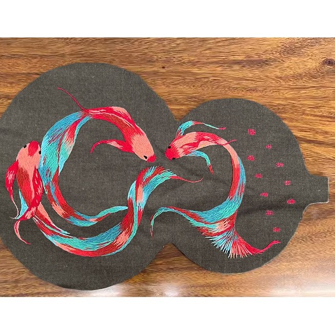 Bordado algodón y lino estera de té lu bordado zen hecho a mano diy paquete de material sala de estar absorbente traje de montaña estilo chino estera de té