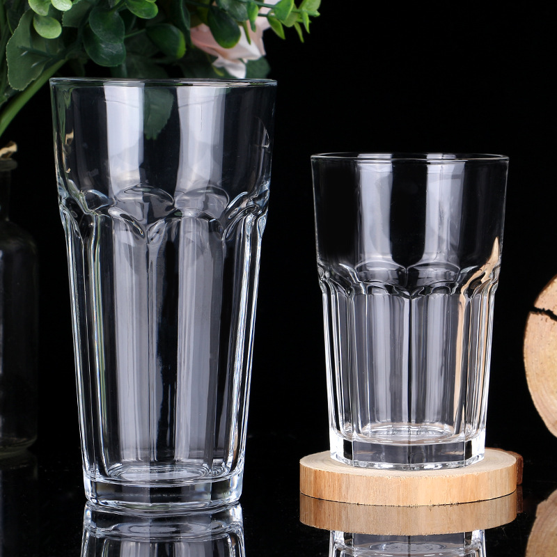 Vidrio octogonal taza de agua gruesa taza de jugo de gran capacidad 470ml hogar KTV bar cerveza vidrio