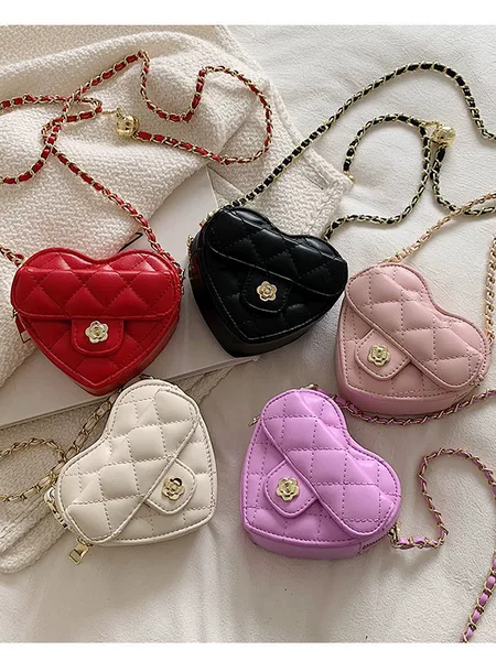 Women's Crossbody Camellia Embroidery Small Fragrance Chain Mini Girls Princess Love Spring New Children's Bag Trendy