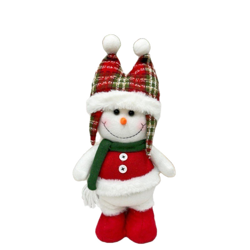 クリスマス伸縮人形装飾品ウィンドウ装飾伸縮老人雪だるまヘラジカ生地人形ギフト|undefined