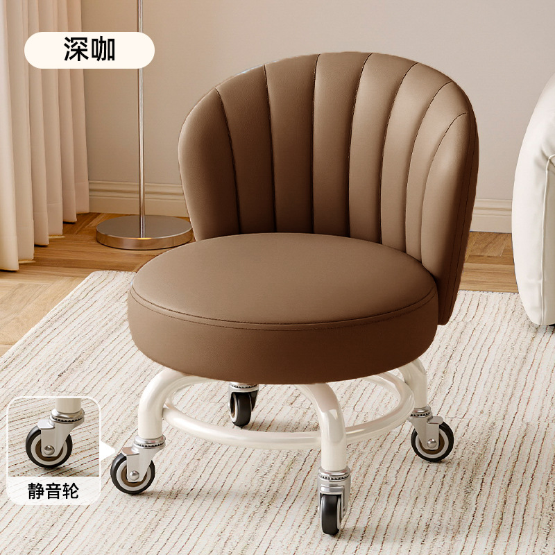 Rueda universal móvil pequeño taburete giratorio con respaldo taburete con polea para bebés pequeños taburete bajo para cambiar zapatos taburete simple antideslizante image 24