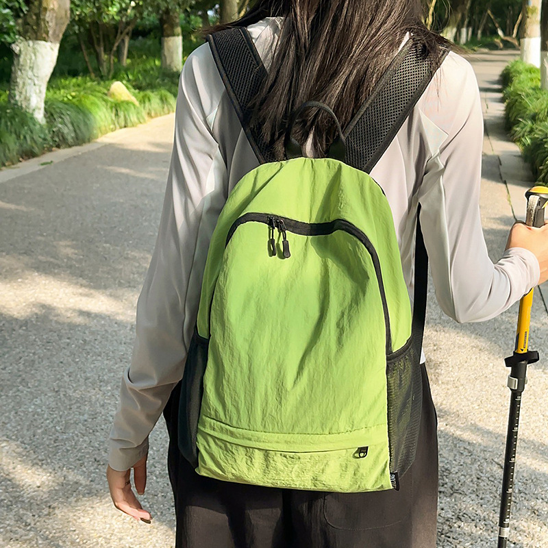 New Lightweight Sports Mountaineering Bag Contrasting Color Stitching Folding Storage Backpack Leisure Travel Large Capacity Backpack