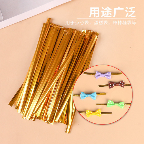 Lollipop wire packaging bow tie sealing wire Western pastry biscuit bag packaging wire sealing iron wire