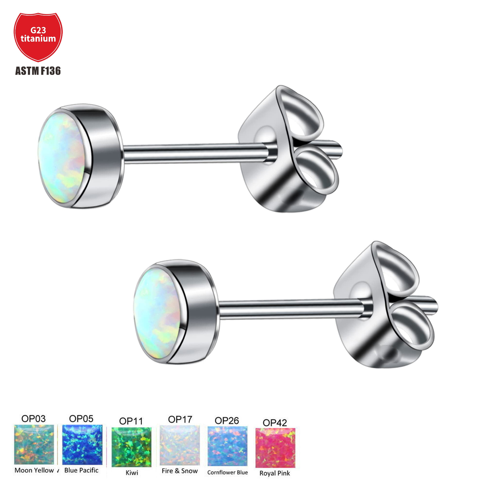 Pointed titanium steel lip stud product view