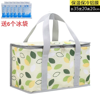 for spring outings, outdoor camping – Kempinq və səyahət - green-leafenhanced-and-thickened-foldable-cloth-bag-version-comes-with-6-ice-packs