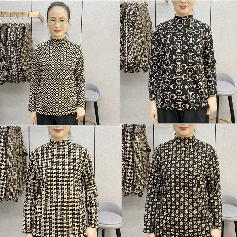 秋冬新款打底衫内穿双面中领保暖内衣中老年妈妈装秋衣半高领长袖