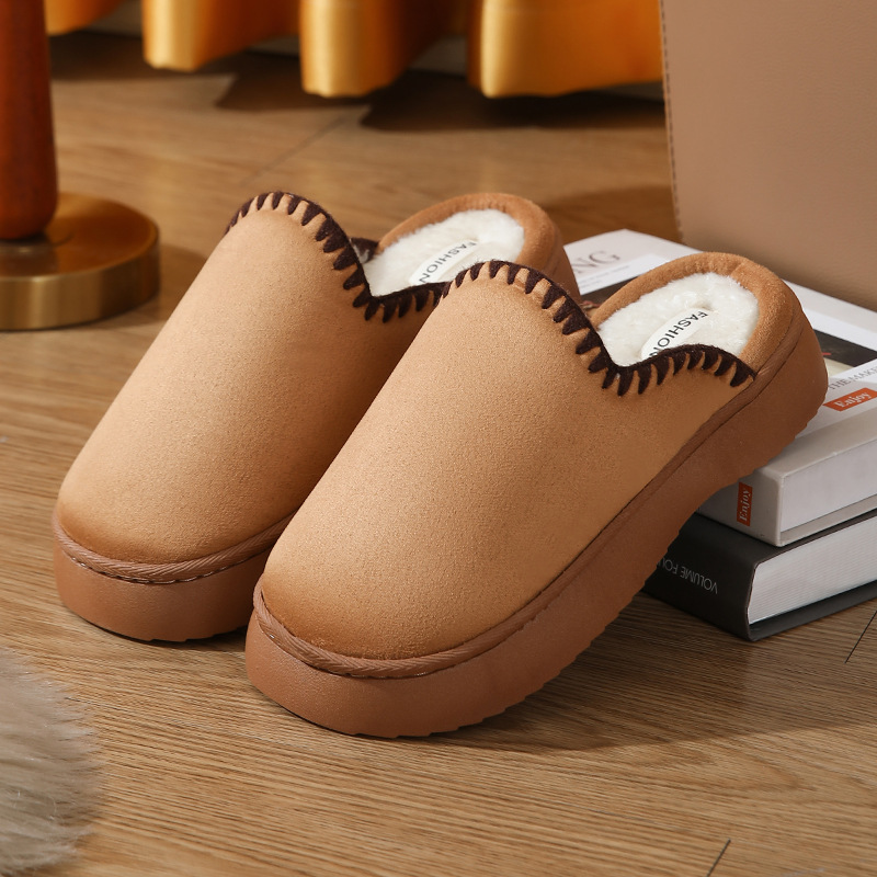 Autumn and winter home 4.0 thick slippers women's indoor and outdoor thick sole warm cotton slippers_voghion.com