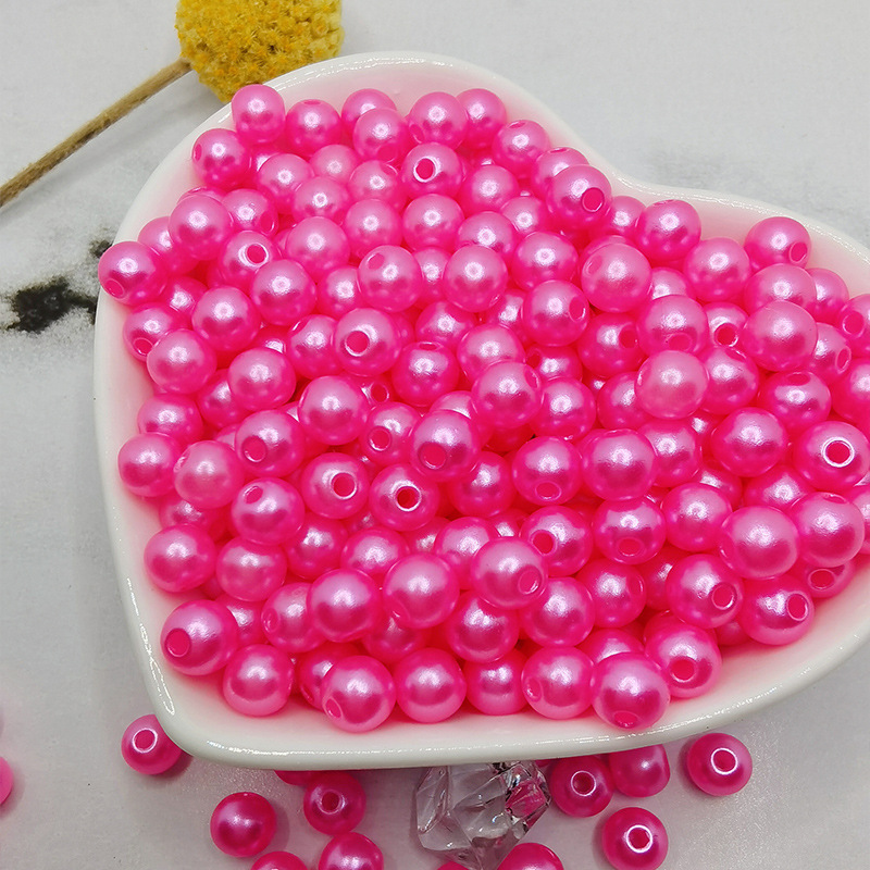 Perlas de color resaltadas perforadas perlas de plástico ABS DIY material de bolsas hechas a mano accesorios accesorios al por mayor