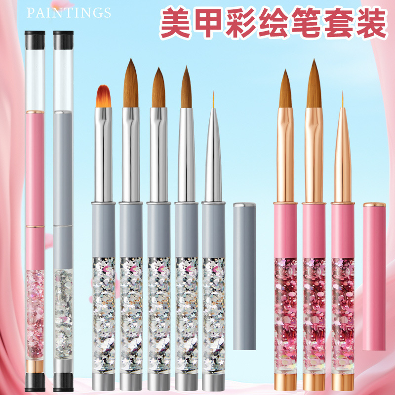 Cross-border nail pen wholesale pink liquid sequins nail art pull pen crystal pen nylon hair nail pen source Cross-border nail pen wholesale pink liquid sequins nail art pull pen crystal pen nylon hair nail pen source