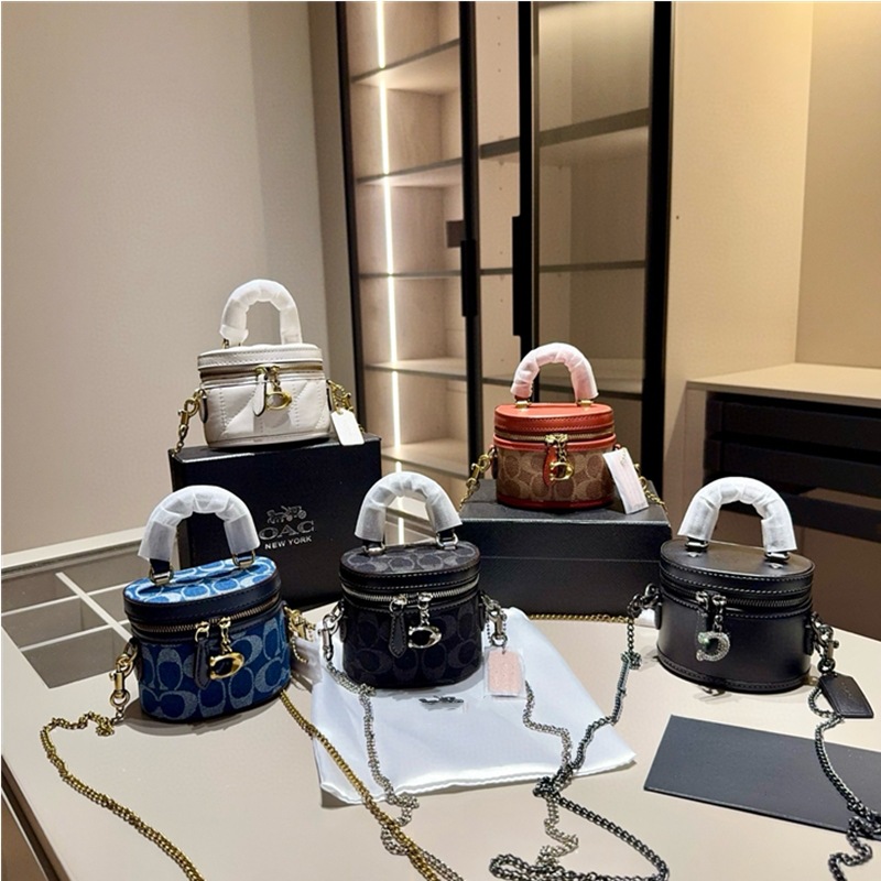 C 클래식 스몰 웨이스트 백 라인 크로스 백 미니 패션 박스 백 TRAIL 노안 레트로 숄더 화장품 백