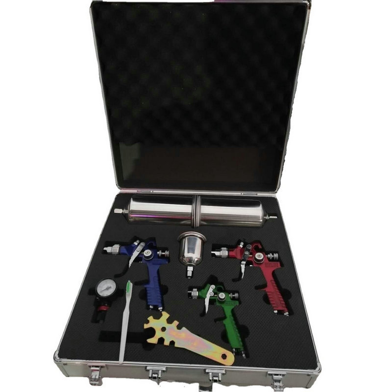 荣乾厂家供应新款H827+H2000喷漆枪铝箱套装工具箱2支套装喷枪