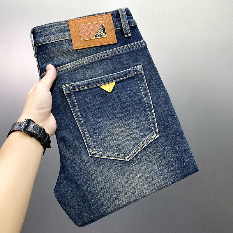 Demi-season branded retro jeans
