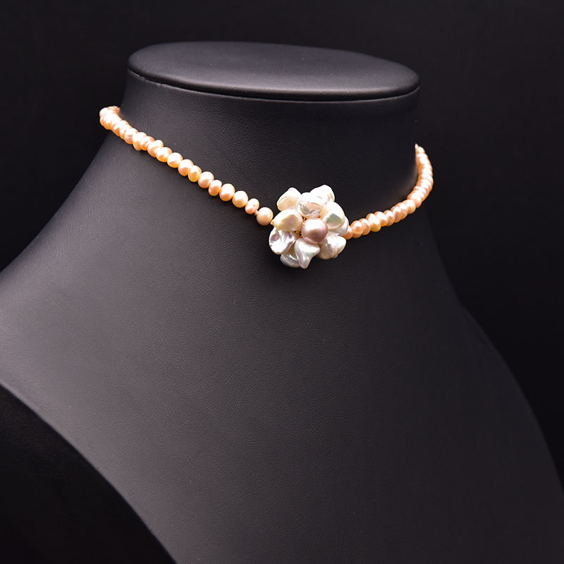 Barroco natural collar de perlas de agua dulce exquisita moda versátil cadena de clavícula para niñas accesorios accesorios accesorios al por mayor