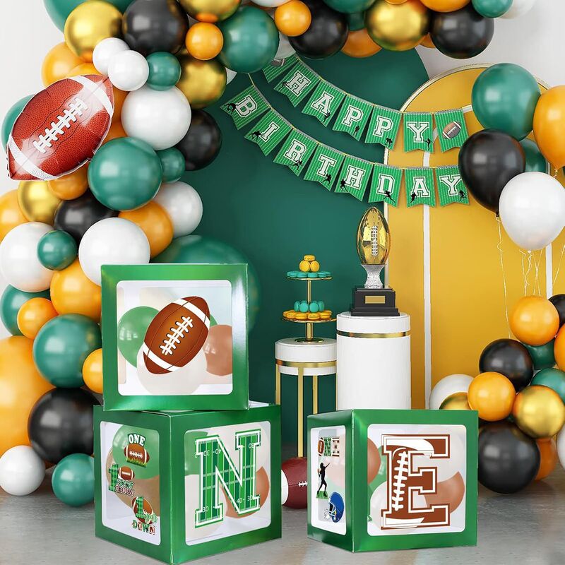 Cross-border rugby-themed birthday party decorations, Amazon's new green balloon box