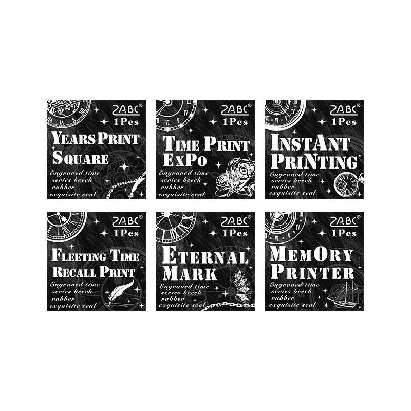 Impresión de tiempo grabado de madera sello de caucho transfronterizo sello de beech retro sello de reloj diy