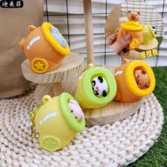 かわいい萌え趣味カピバラパンダのつまみ音楽キーホルダー大砲解凍玩具漫画かばんストラッププレゼント