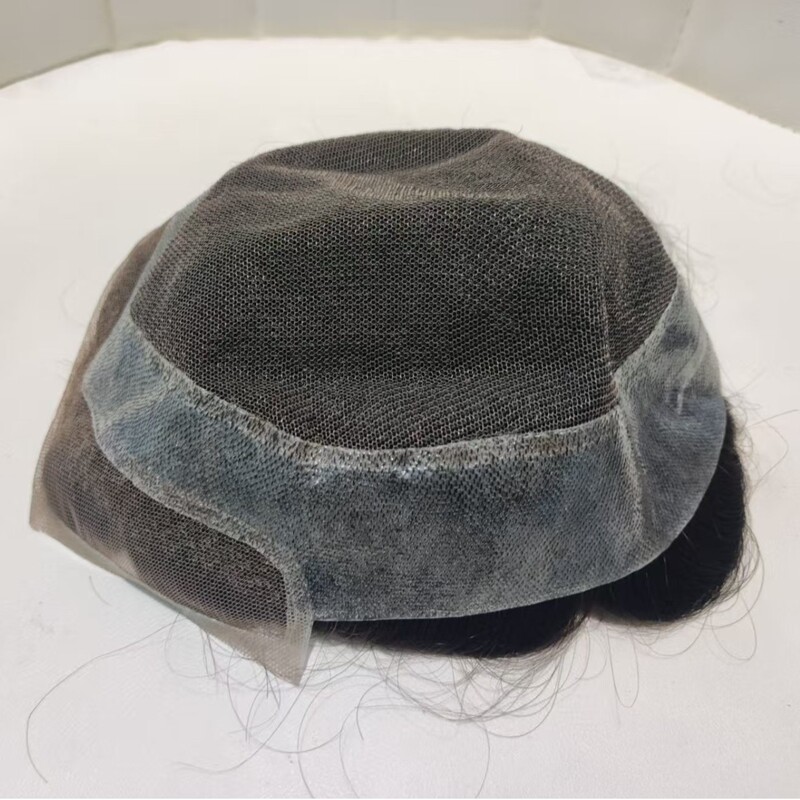 Cross-Border Men's Wig Accessories Pu Korean Mesh Baldness Savior Handmade Crochet Wig Block