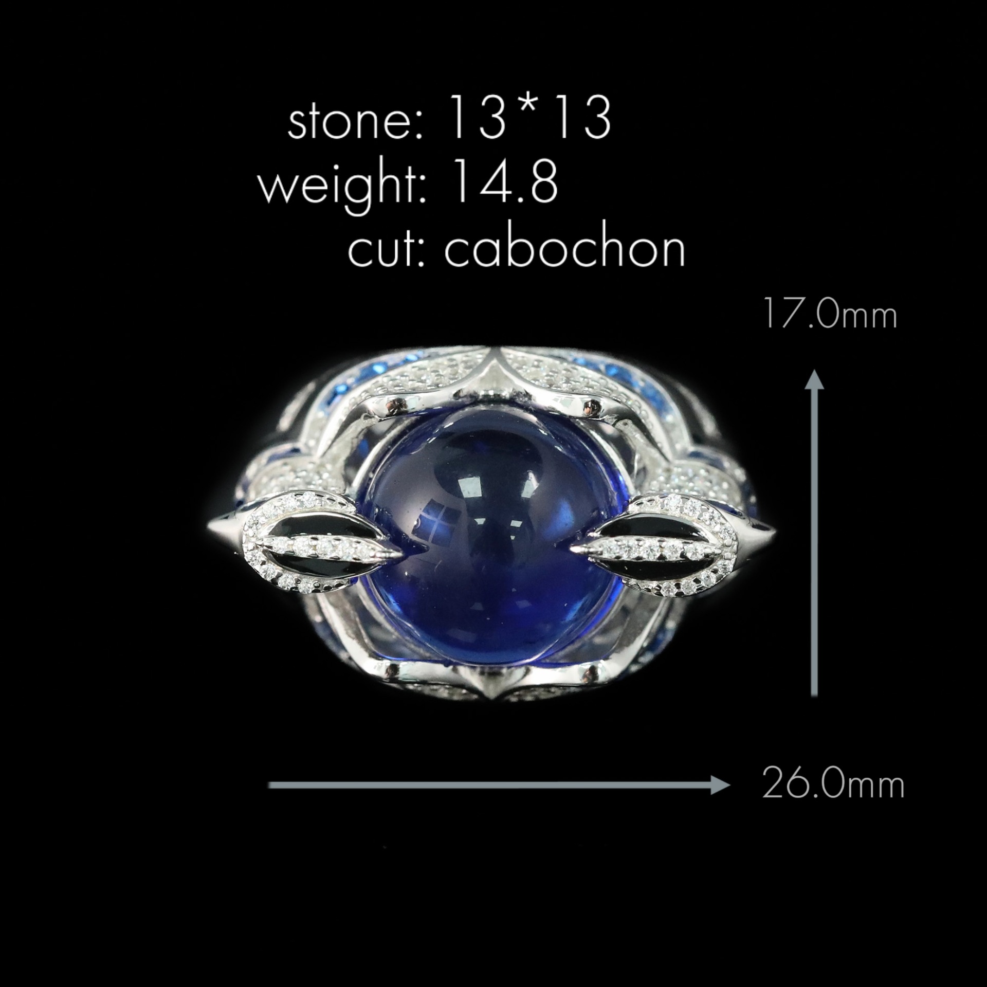 (2개) 골드 도금 링 높은 탄소 다이아몬드 로얄 블루 보물 동물 높은 구슬 더블 헤드 이글 링 맞춤형 패션