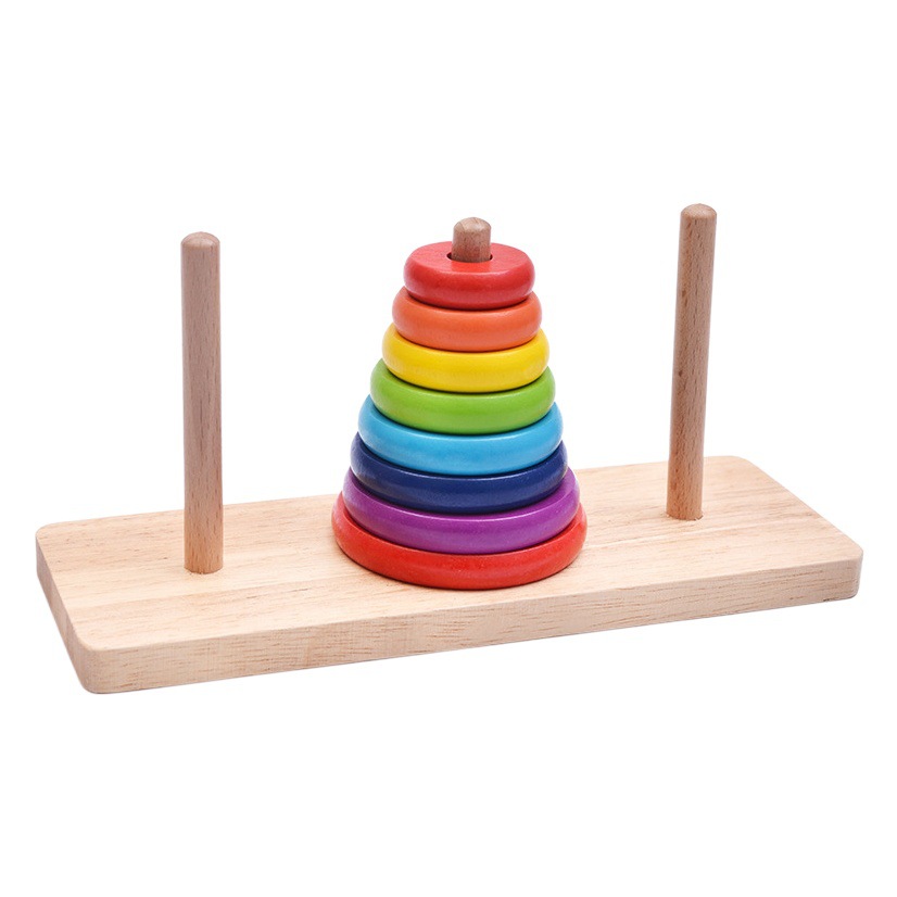Juego de la torre de Hannover de madera de 10 pisos y 8 pisos, rompecabezas para niños, juguetes de Hanrota, entrenamiento de pensamiento lógico para estudiantes