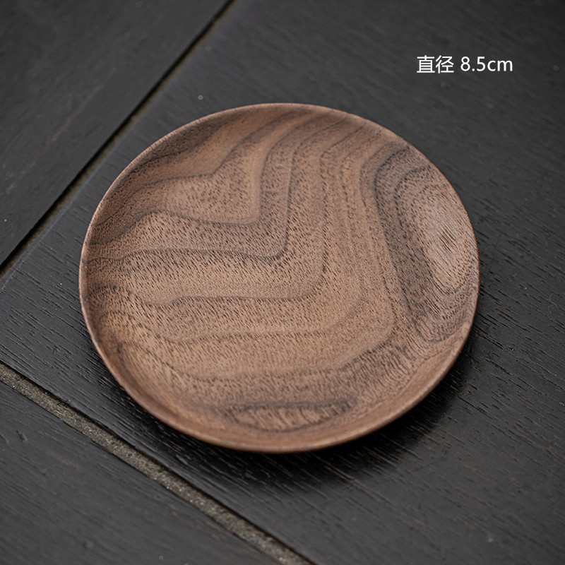 Posavasos de madera de nogal negro bandeja de taza de madera bandeja de té estera de té taza de té almohadilla de aislamiento juego de té de Kung Fu ceremonia del té Accesorios