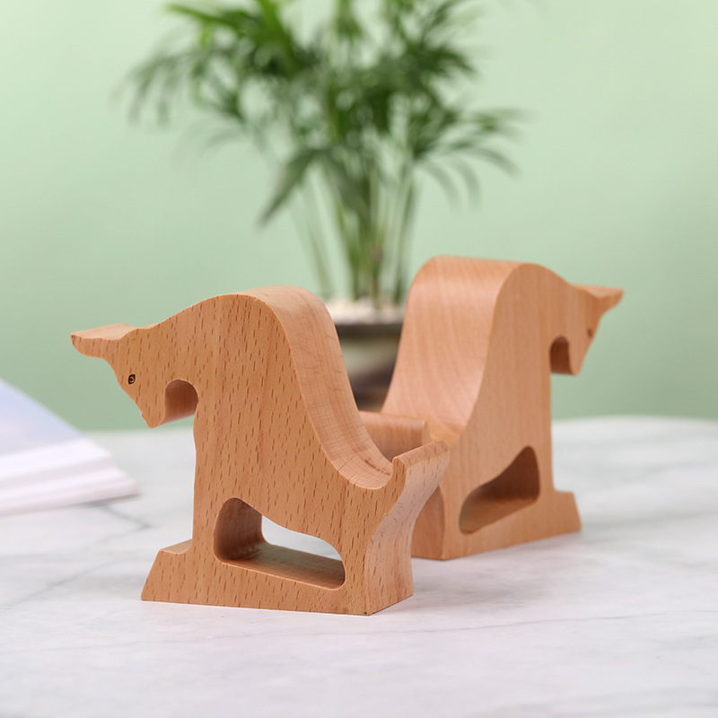 Niunian regalo creativo de madera titular del teléfono móvil perezoso de madera tableta del teléfono móvil base tallada logotipo