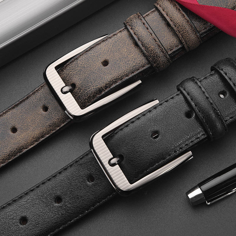 High-End Retro Men's European And American Casual INS Amaon Top Layer Cowhide Belt_voghion.com