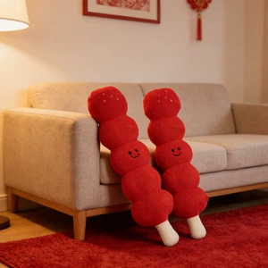 Chinese-style candied hawthorn plush pillow, home decor toy, living room sofa cushion, Children's Day gift wholesale