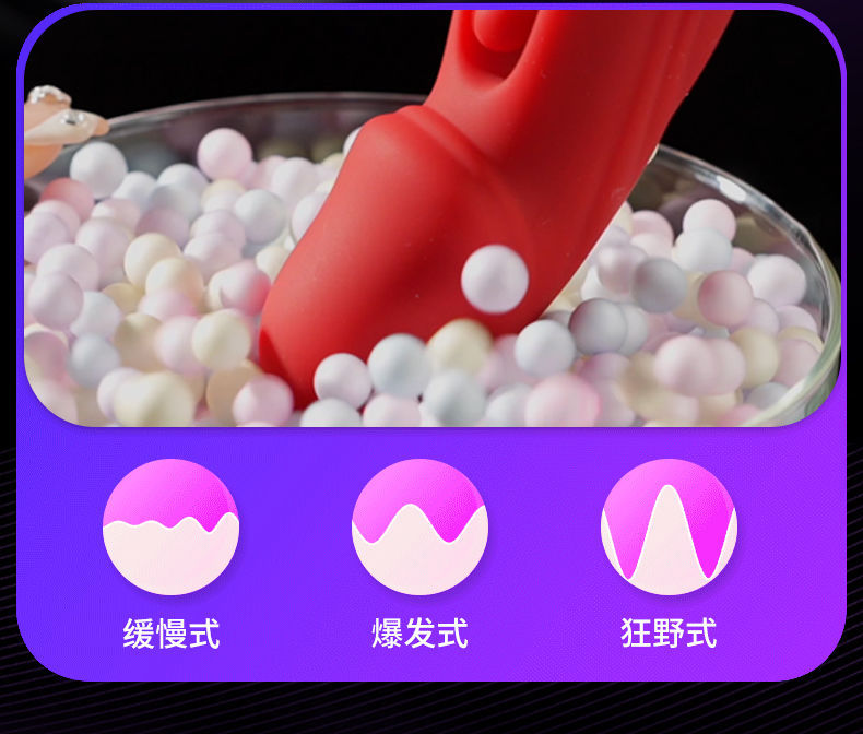 Wearable Vibrating Egg with Remote Control, Tongue-Style Tip, ABS Body, Red or Blue — detail image 9