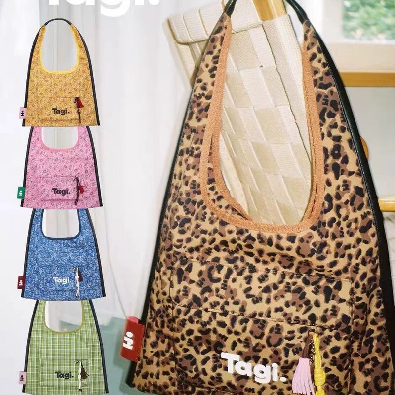 Tagi. Large-Capacity Hobo Multi-Color Leopard Print Cashew Plaid Commuter Side Shoulder Hand-Held Crossbody Canvas Bag