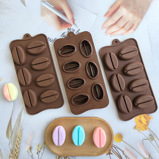 7 Lou Coffee Bean Chocolate 218 Silicone Mold 3D Ice Bar Tray Cake Cookies Candy Kitchen Baking Utensils