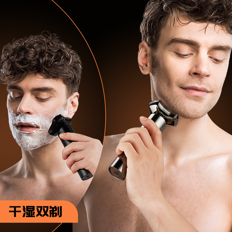 クロスボーダー挟み込み防止電気シェーバー、フローティング磁気吸引3ヘッド、全身洗えるデジタルディスプレイ、急速充電シェーバー|undefined