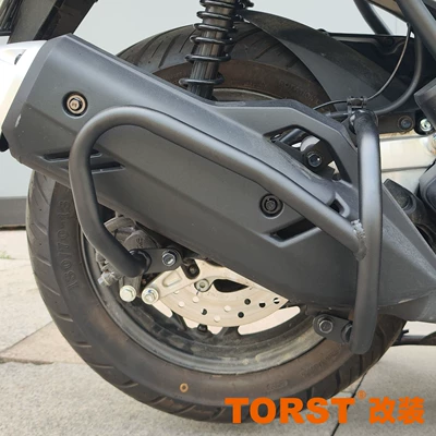 rear bumper modification parts one-stop — Motorcycle bumper - black-carbon-steel-exhaust-bar