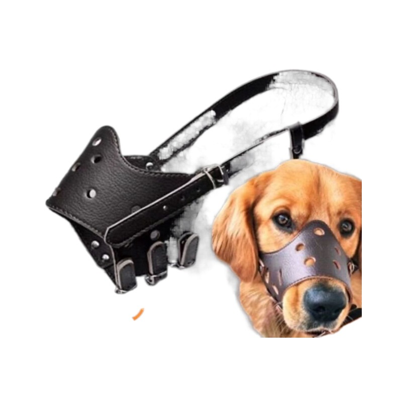 犬の口は犬のマスクの金毛のサモマの小さい中の大型の犬をかじってペットの犬の用品の口をむやみに食べます。|undefined
