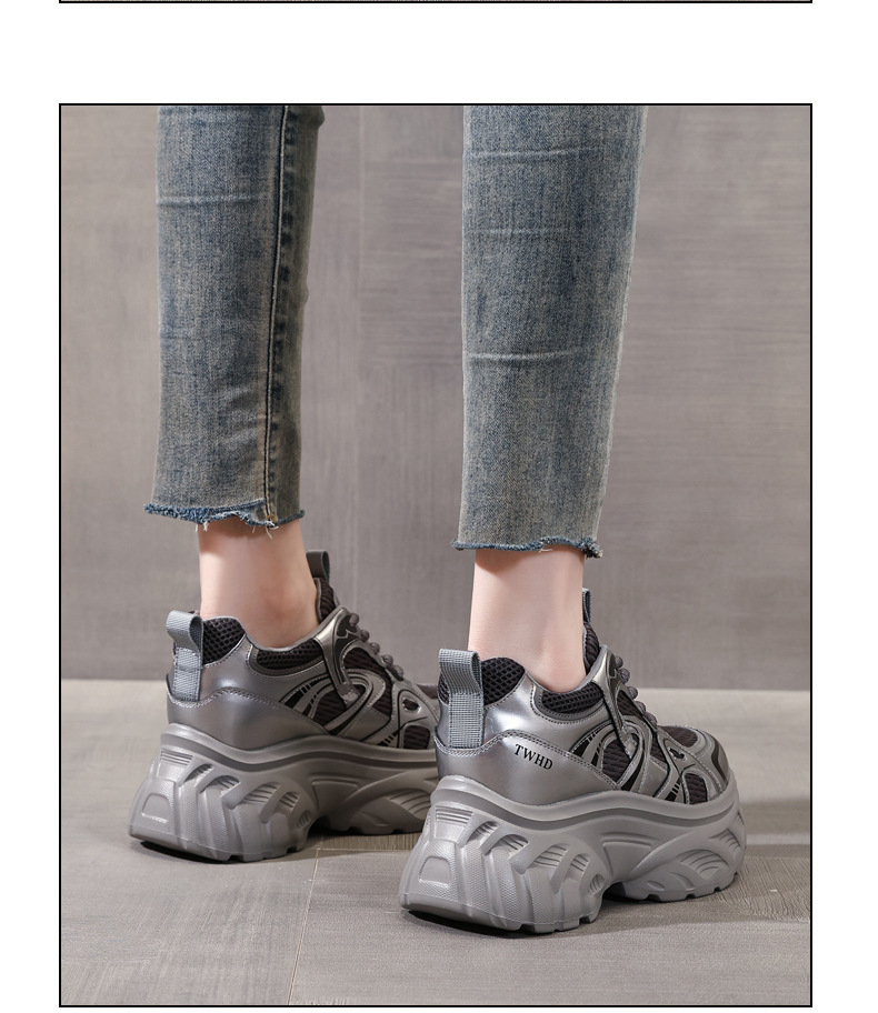 Giày thể thao nữ đế dày lưới thoáng khí kiểu bố — đen chi tiết 13