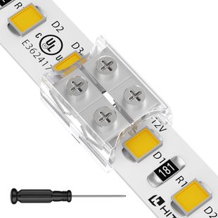 Screw LED lamp strip connector solder-free connection transparent crystal buckle 2pin 8mm/10mm lamp strip connector