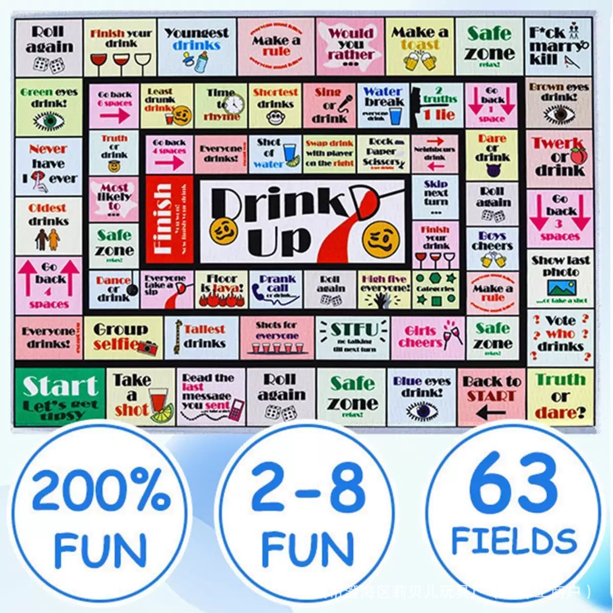 Transfronterizos Tipsy Land Party Board Game Juegos de mesa Beber divertidos Juegos de fiesta de solteros