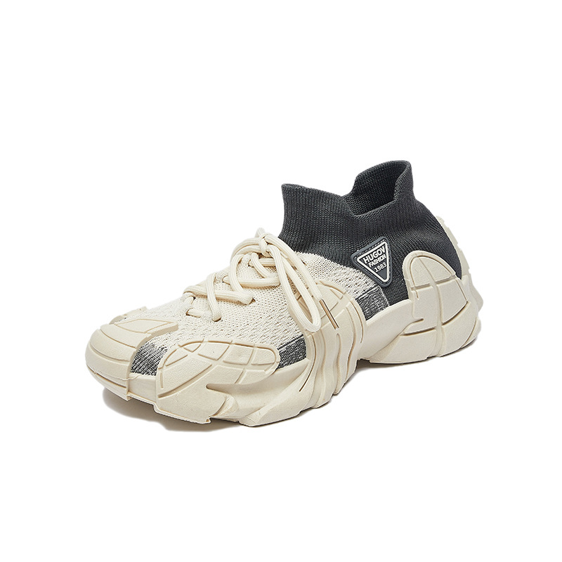 Zapatillas Tejidas Deportivas Unisex Capellada de Malla de Tela Suela de Caucho con Aumento de Estatura para Uso Diario
