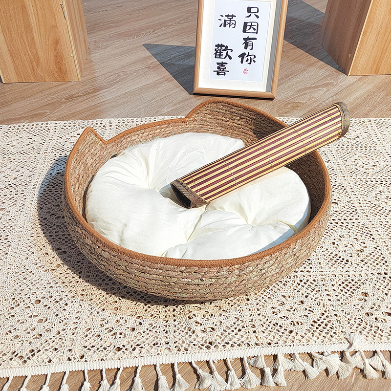 고양이귀카키+화이트 화장솜+매트