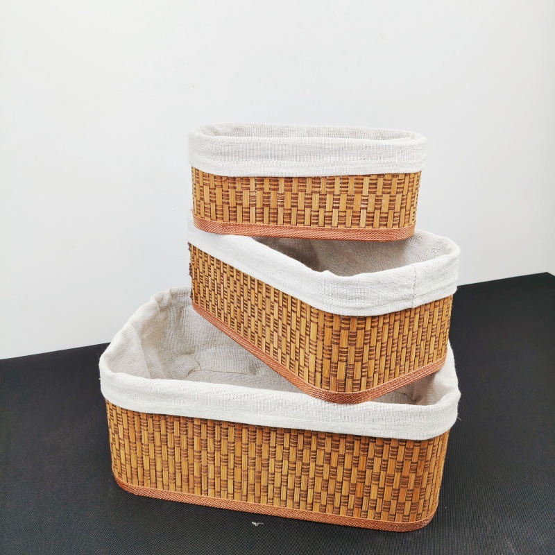 Procesamiento de bambú natural tejido toalla de bambú toalla de baño caja de almacenamiento de ropa caja de almacenamiento doméstica cesta de ropa sucia cesta de bambú plegable