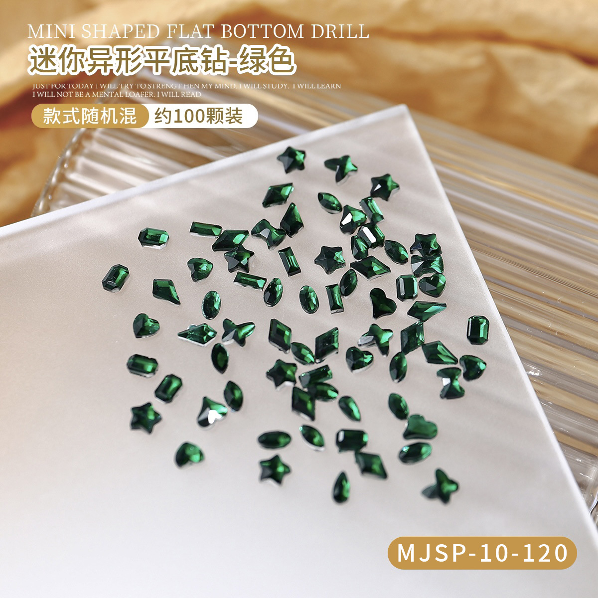 Mini joyas de manicura plano flash pequeño ojo de caballo pegatina irregular polvo transparente taladro de uñas de forma especial de champán