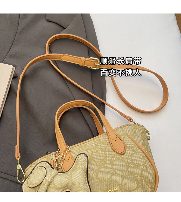 A high-end retro printed bucket bag for summer 2025, a trendy and versatile crossbody bag for women Specification drawing