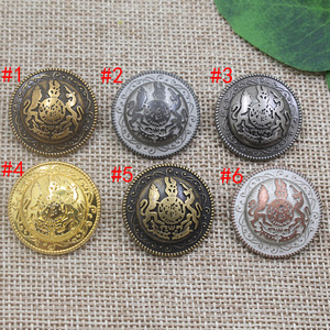 简约现货时尚毛呢大衣外套金属手缝扣 合金圆形凸花有脚手缝纽扣