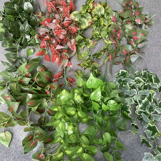 丝印胶布5叉绿萝龟背壁挂 婚庆装饰仿真花植物墙绿植配材假草壁挂